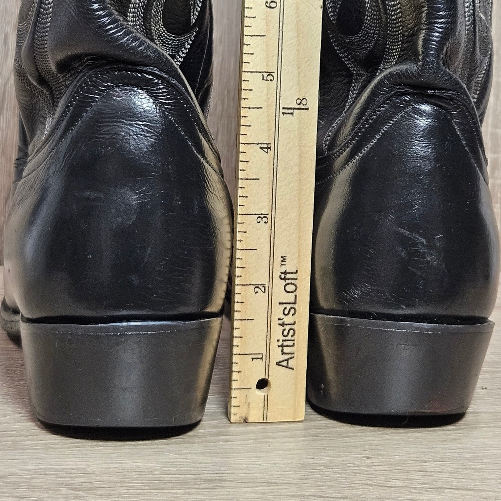 Dan Post‎ Mens Black Leather Western Cowboy Boots 211… - Gem